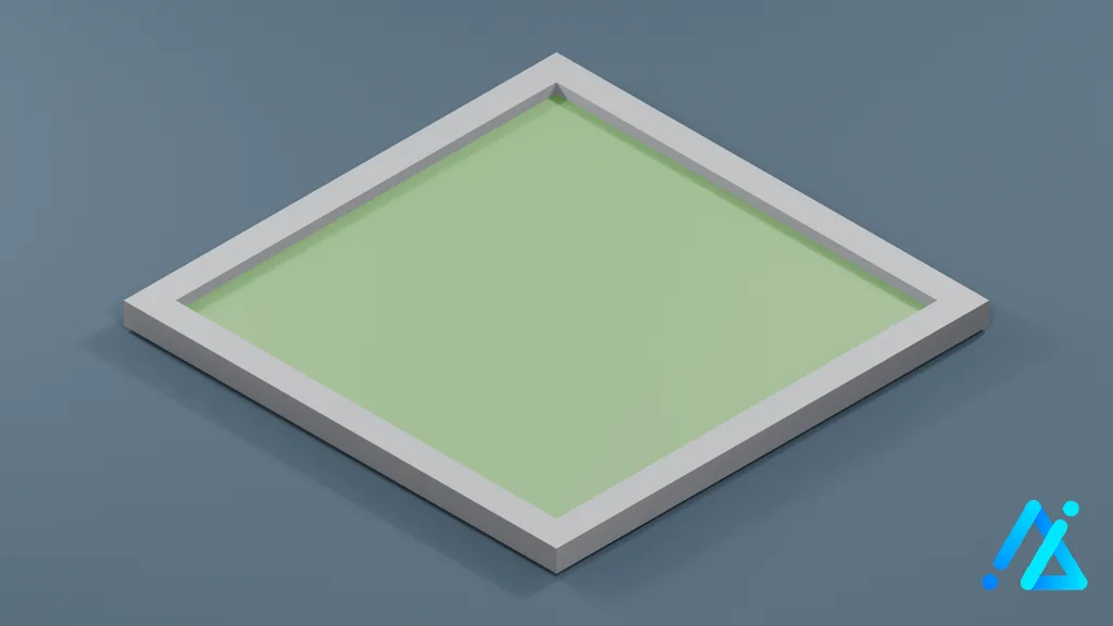 Low-Poly Square Garden Bed — 3D model preview