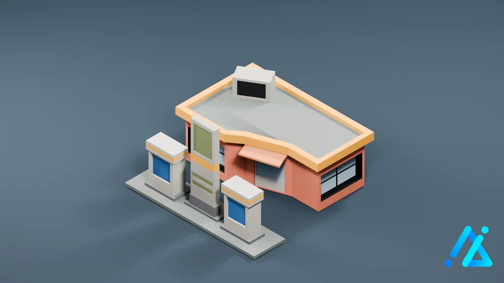 Low-Poly Building 38 — 3D model preview