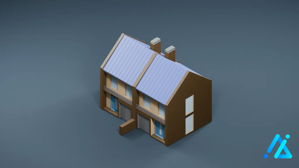 Low-Poly Brown Motel — 3D model preview