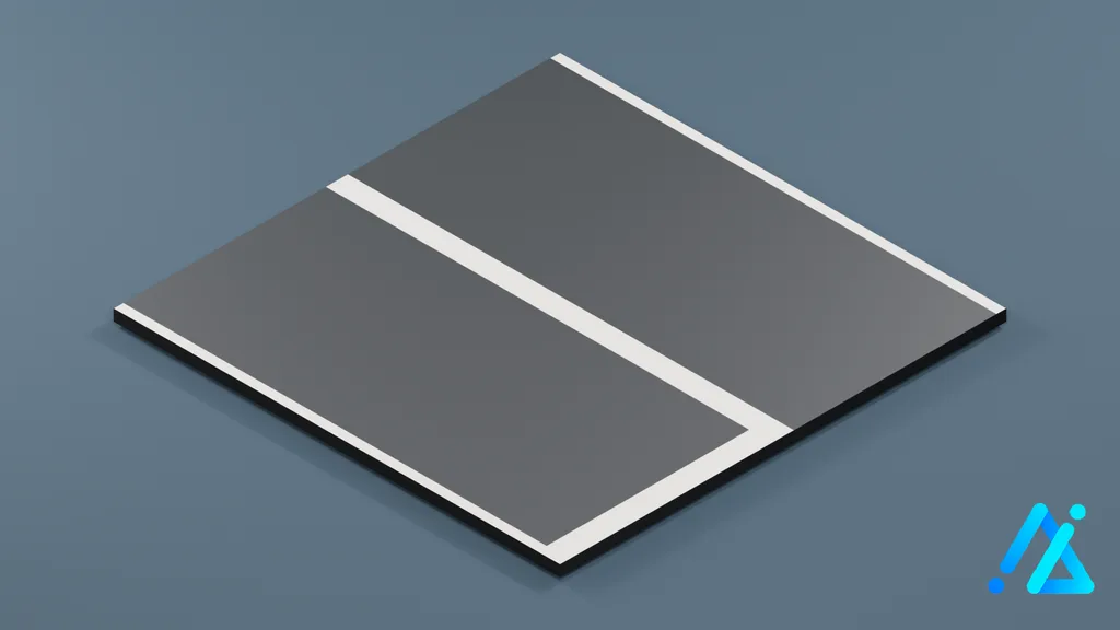 Low-Poly Road Tile with Edge Lines — 3D model preview