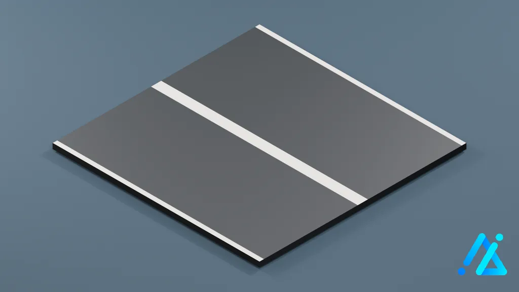 Low-Poly Road Tile with Center Line — 3D model preview