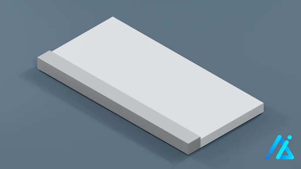 Low-Poly Straight Sidewalk Tile — 3D model preview