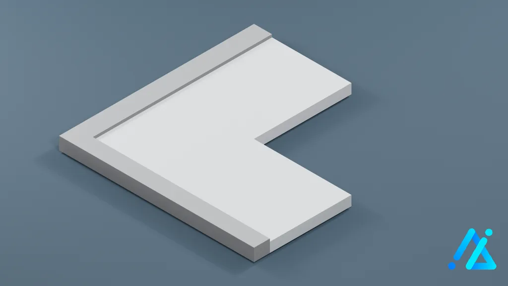 Low-Poly Inner-Corner Sidewalk Tile — 3D model preview