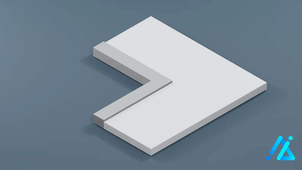 Low-Poly Outer-Corner Sidewalk Tile — 3D model preview