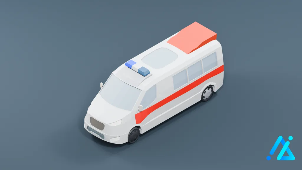Low-Poly Ambulance Van — 3D model preview