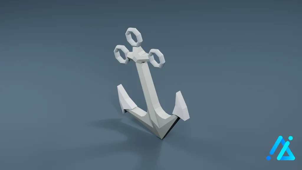 Low-Poly Ship Anchor — 3D model preview